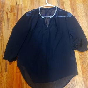Black long sleeve chiffon shirt